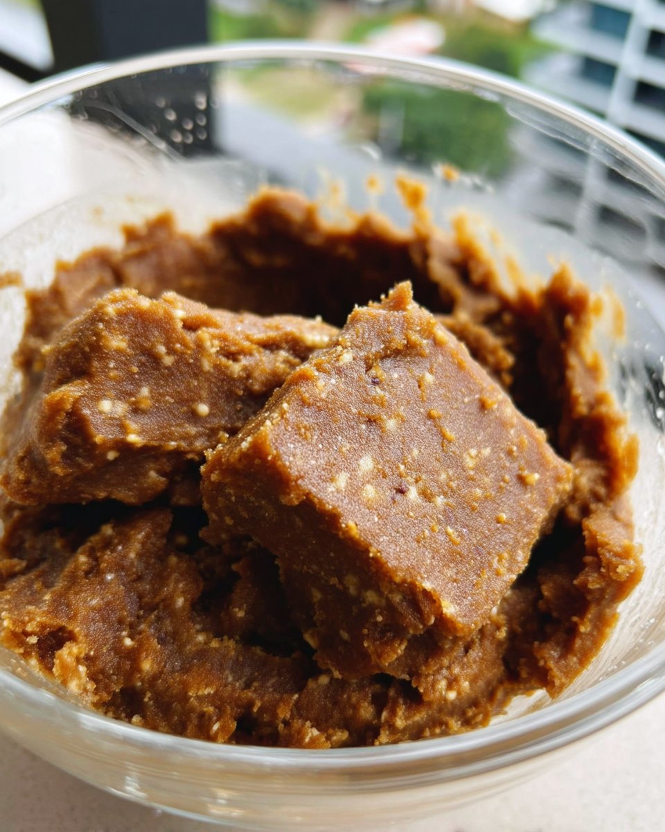 Amber brown butter in a saucepan with toasted milk solids
