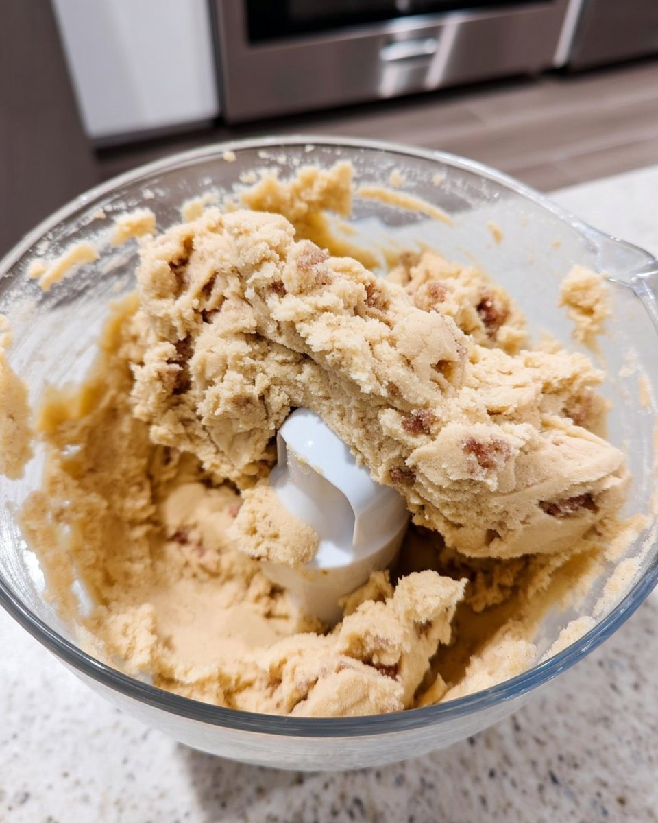 Chilled cookie dough balls rolled in cinnamon sugar ready for the oven.