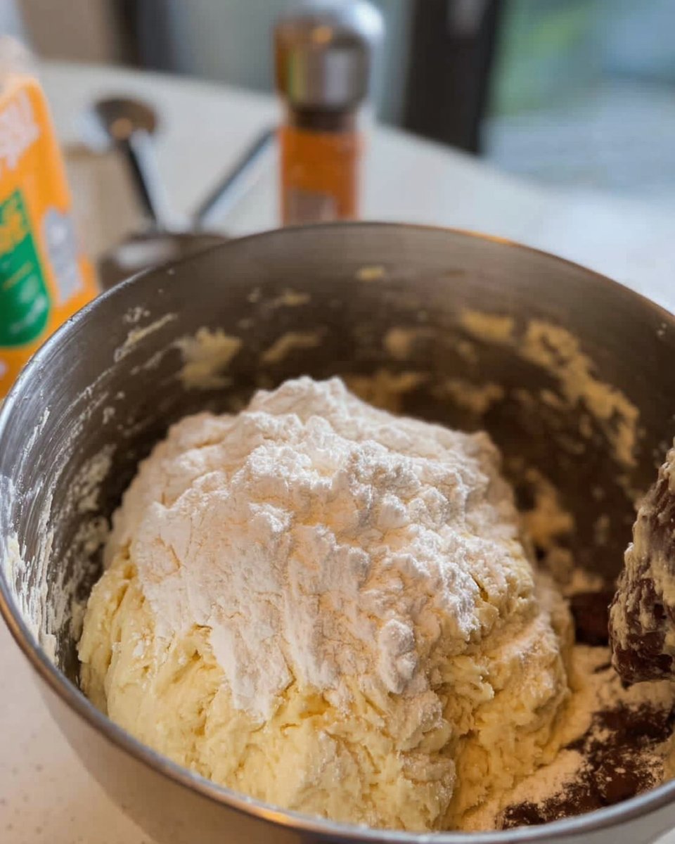 Ingredients for chocolate chip cookies including butter, sugars, and flour laid out scientifically