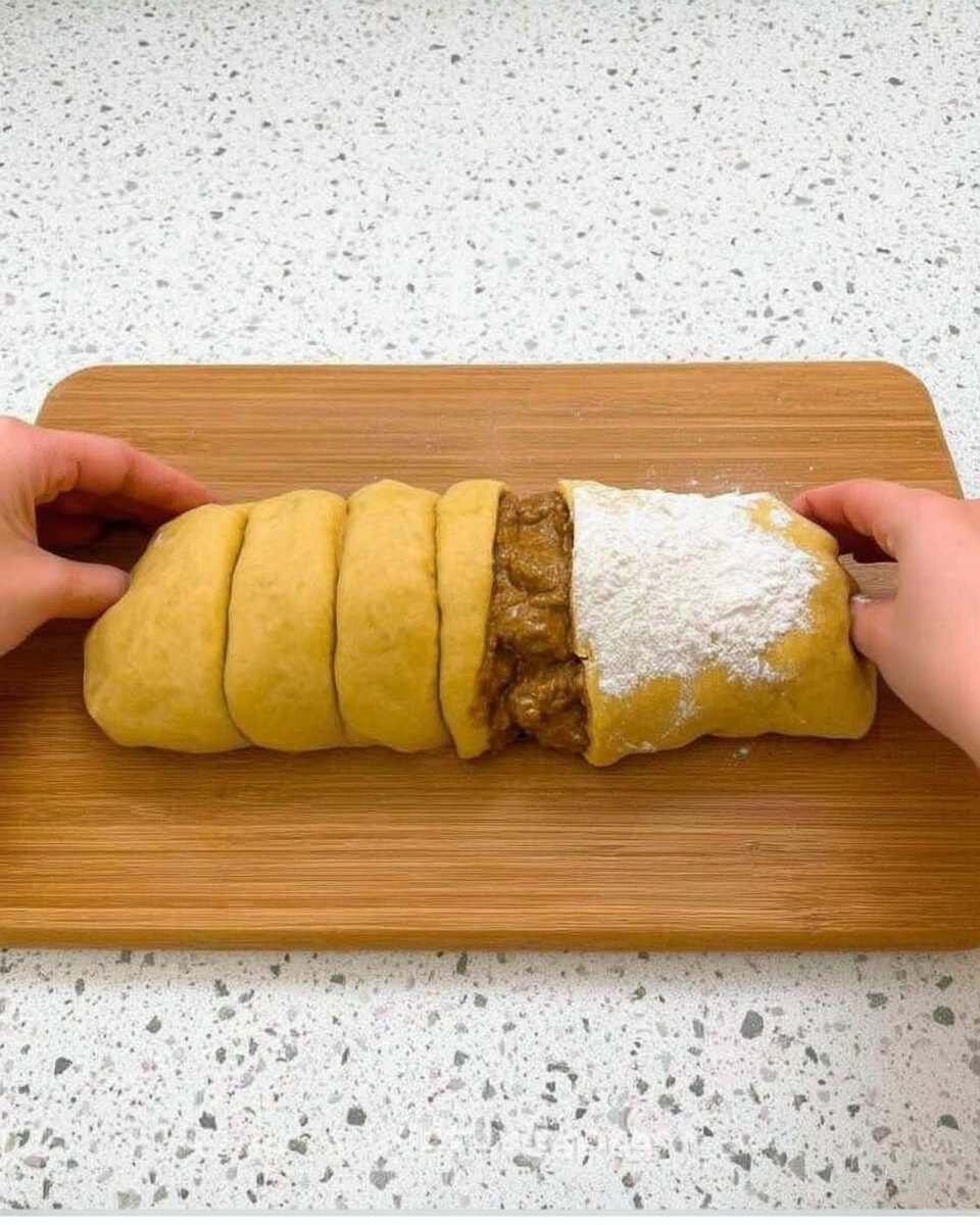 Brown butter sugars flour and frozen nutella disks on a table