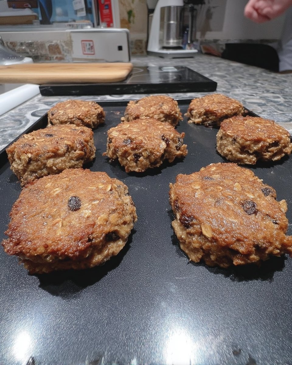 Ingredients for oatmeal raisin cookies including oats molasses and cinnamon