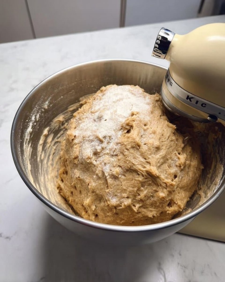 Cookie dough mixed in a bowl with visible oats