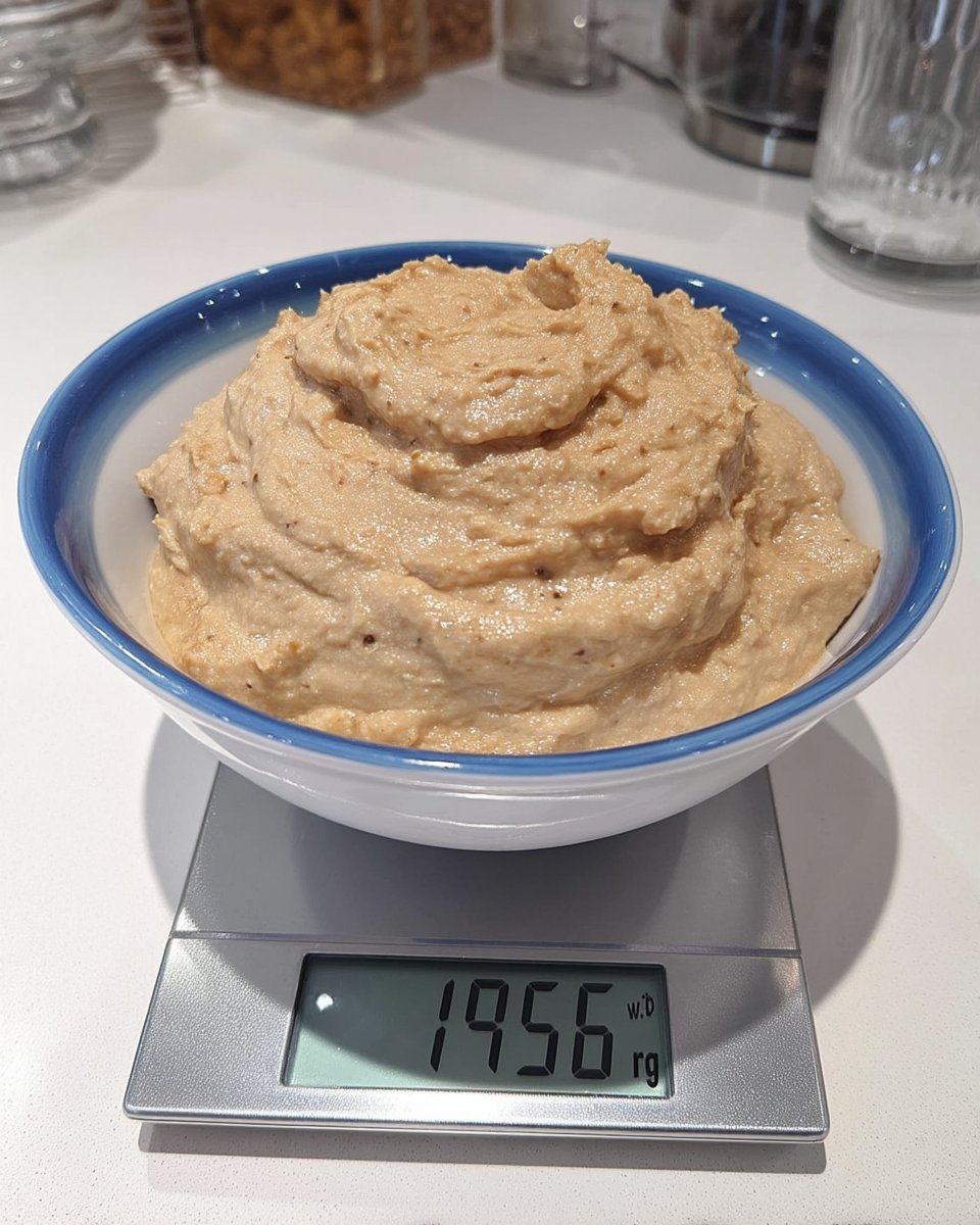 Peanut butter in blender transitioning from crumb to paste