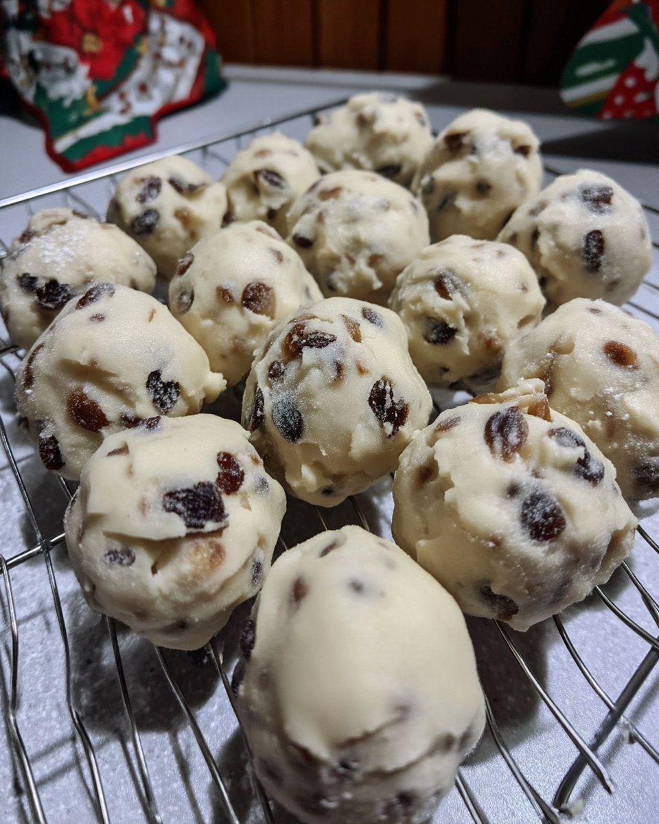Close up of a pecan snowball cookie bitten to show texture