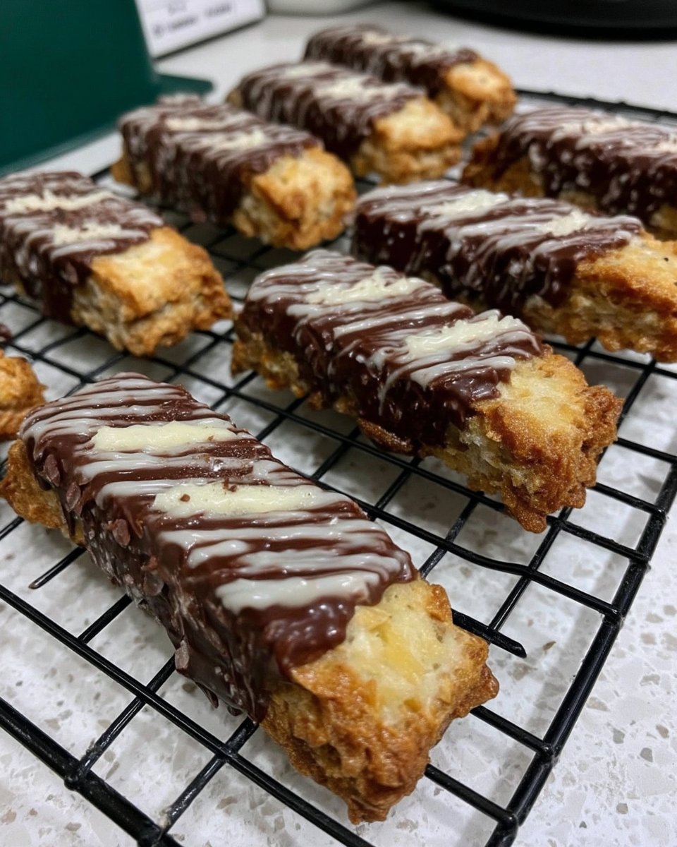 A stack of Garibaldi biscuits next to a steaming cup of Earl Grey tea.
