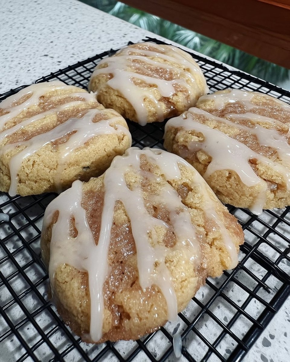 Lemon glazed cookies served on a cooling rack with fresh lemon zest garnish