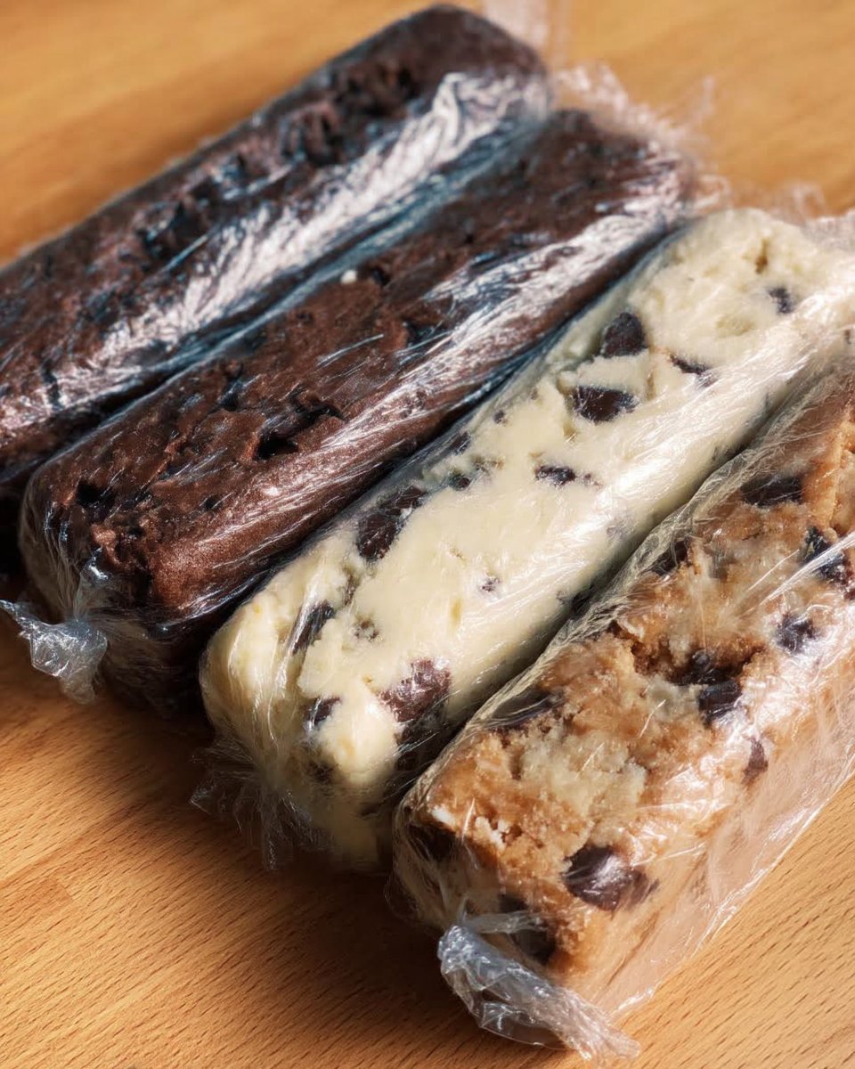Four varieties of slice and bake cookies stacked on a plate