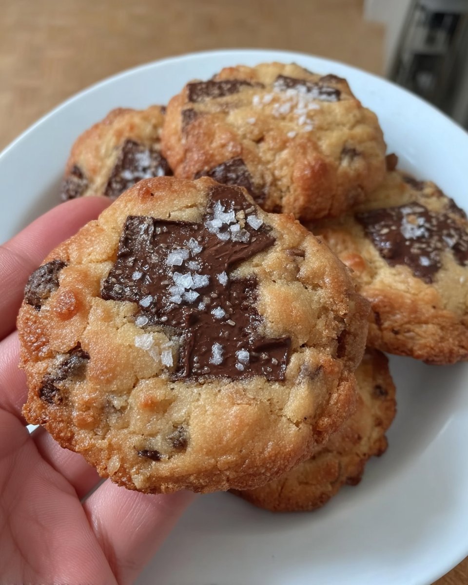 Spiced tahini cookies served on a plate with a glass of hot tea