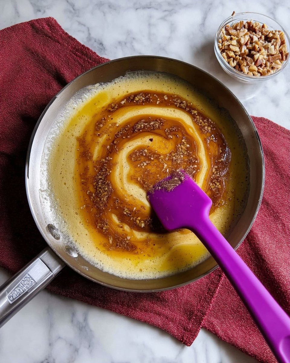 Ingredients for toffee cookies including dark brown sugar, espresso powder, and toffee bits.