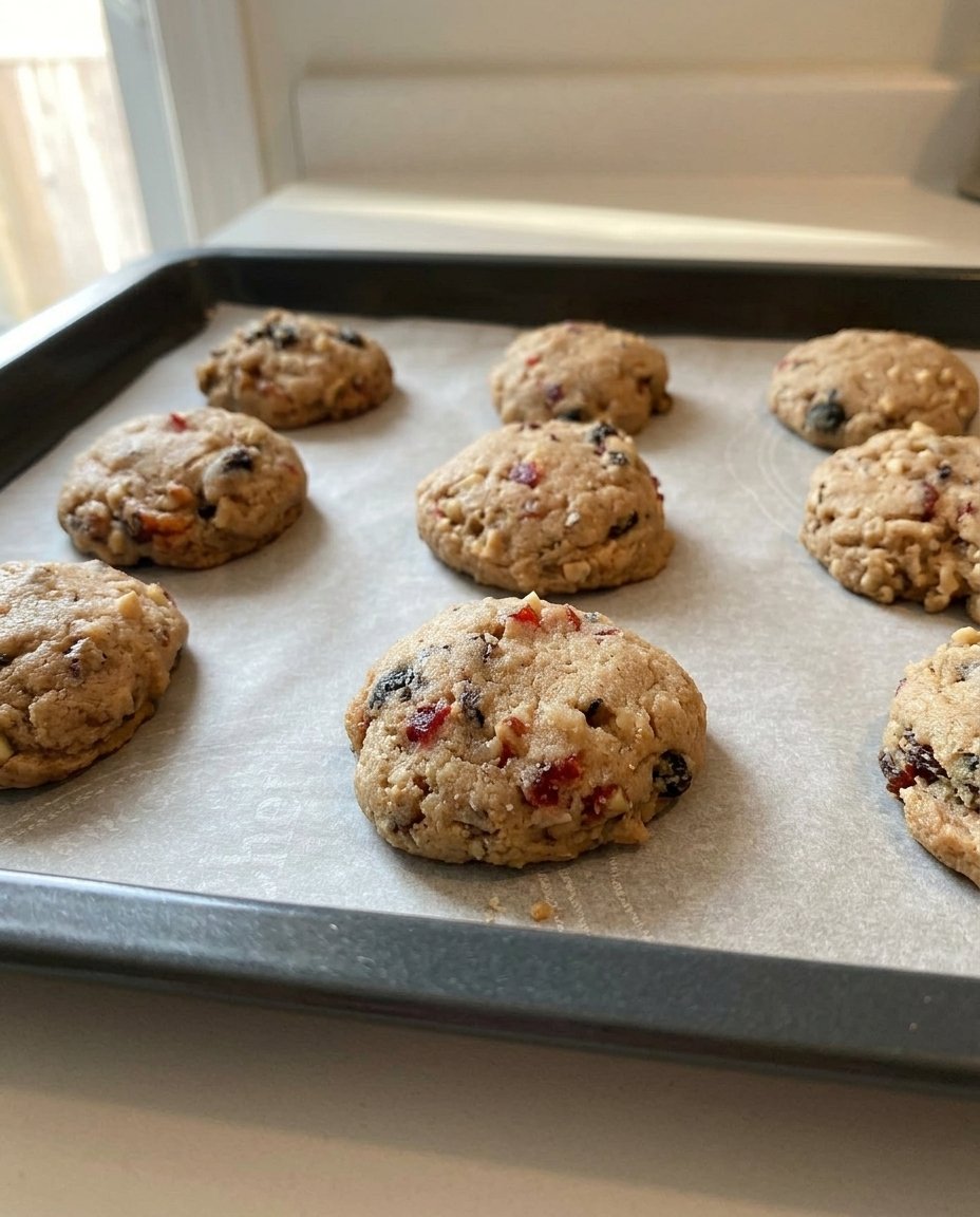 A stack of hermit cookies with vanilla icing and aromatic spices
