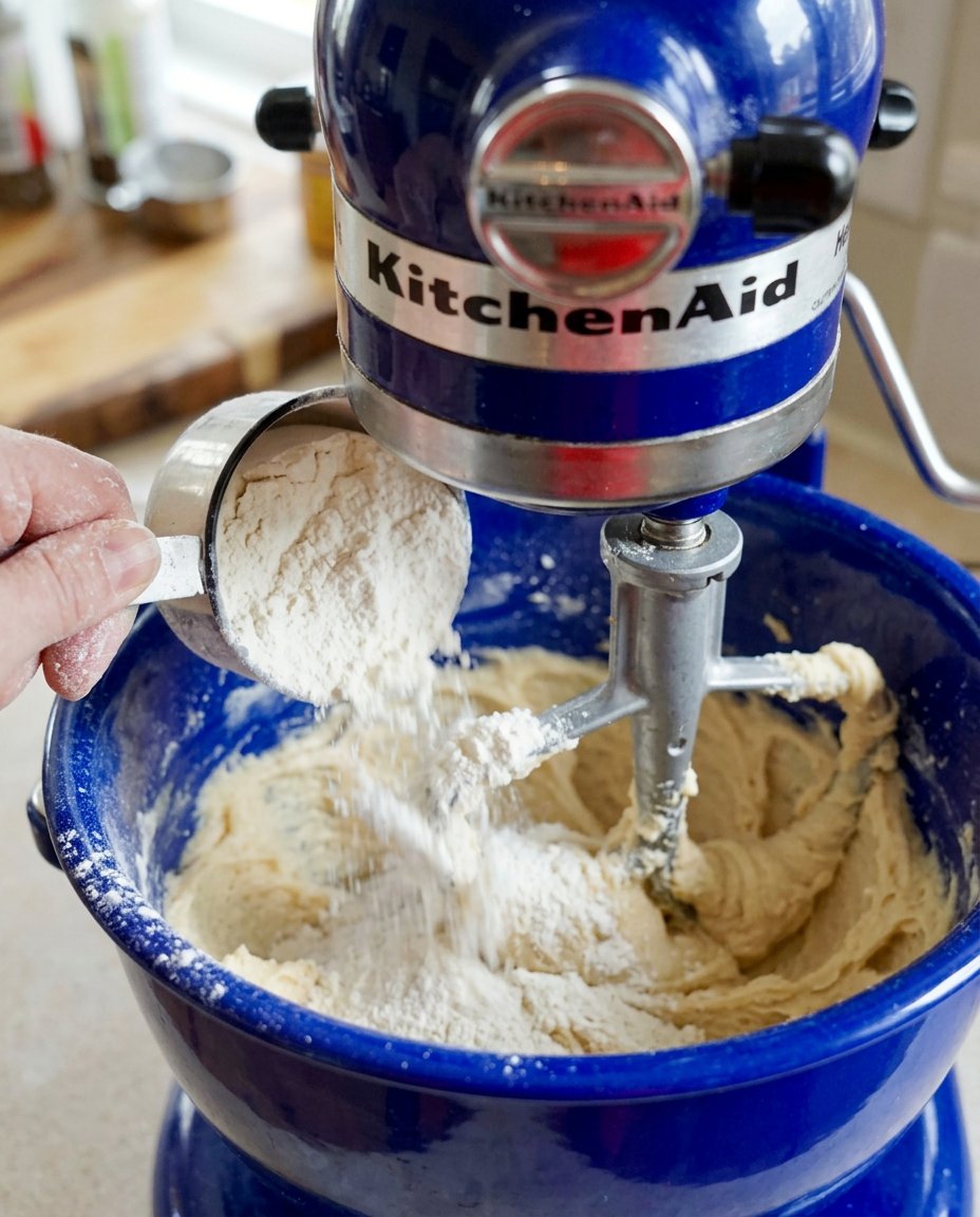 Ingredients for pistachio shortbread including nuts flour and butter
