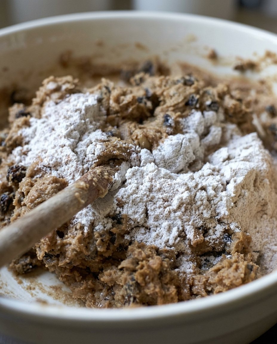 Freshly baked hermit cookies cooling on a wire rack
