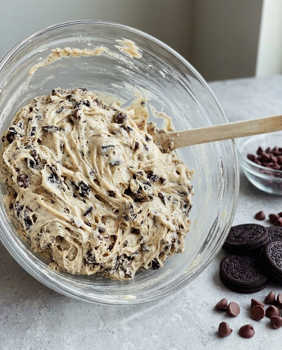Cookie dough balls on a baking sheet ready for the oven.