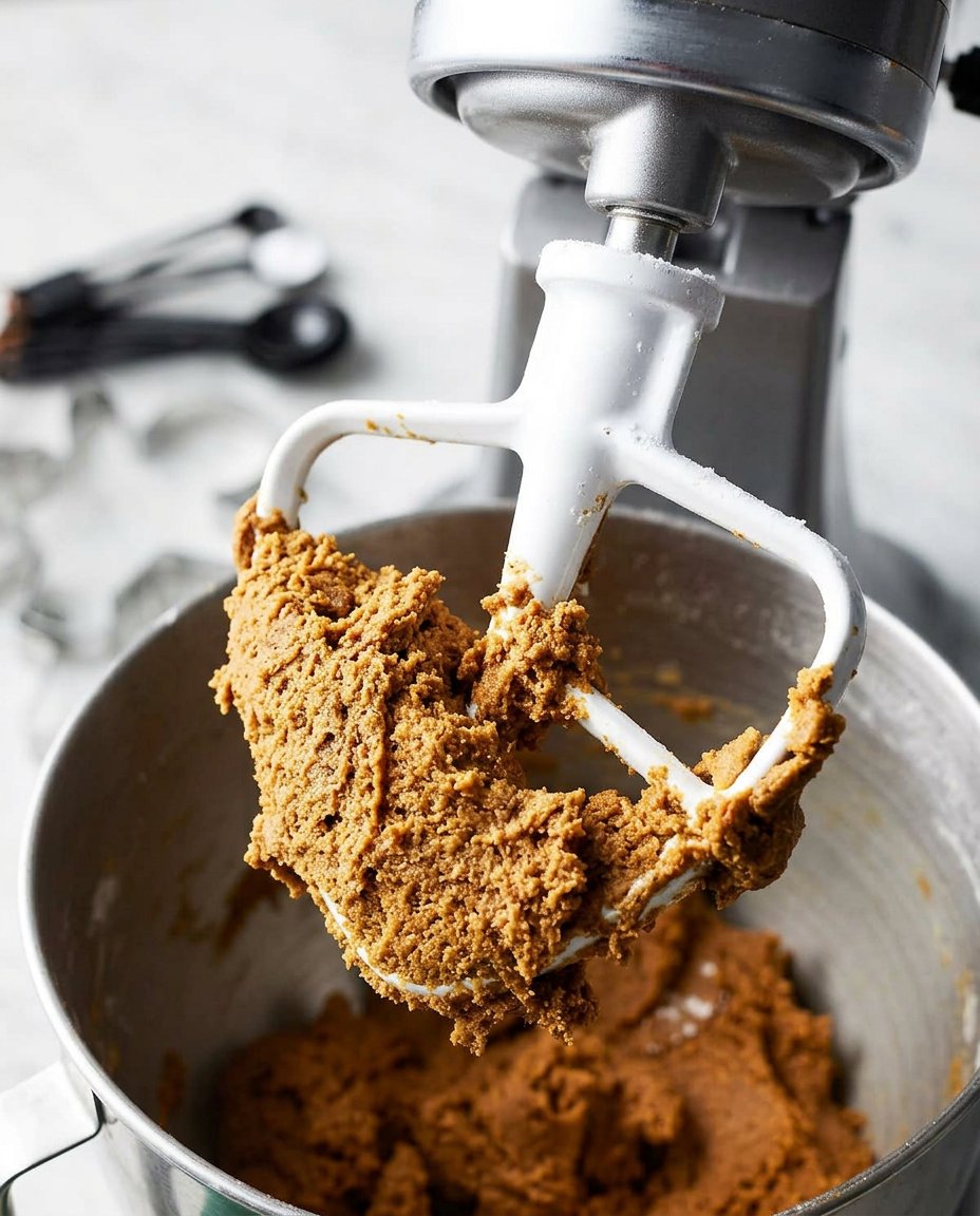 Dough mounds of pumpkin cookies on a parchment lined baking sheet