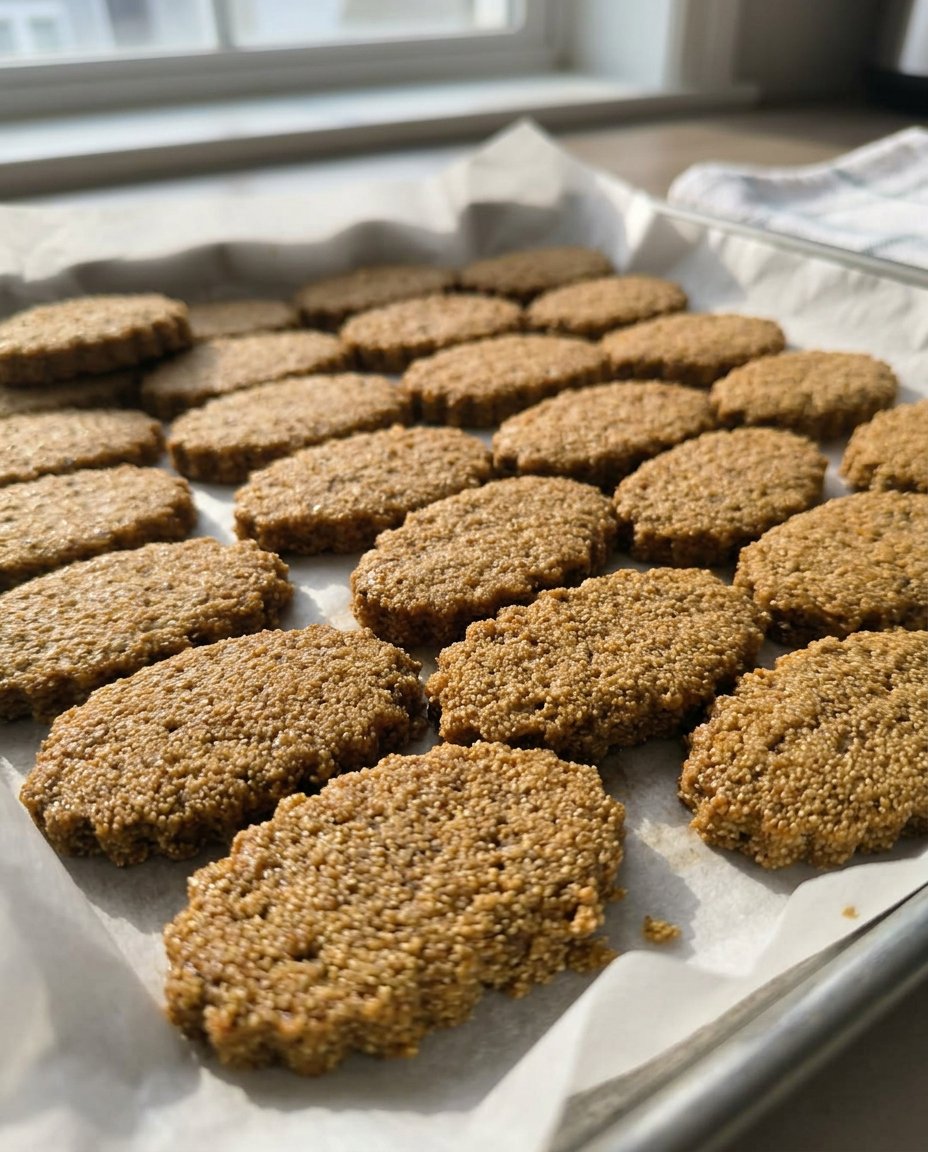 Golden brown butter cookies with sugar edges cooling on a wire rack
