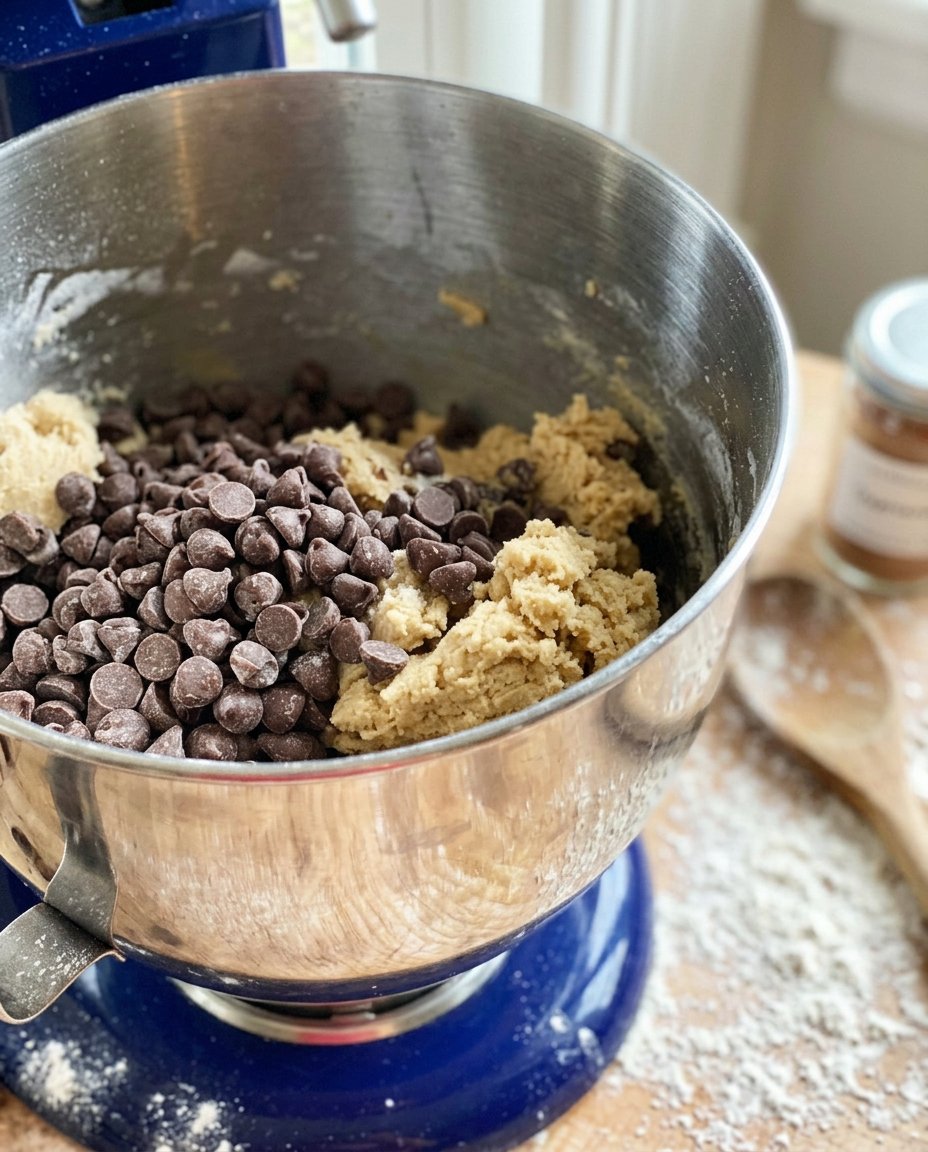 Ingredients for one bowl cookies laid out with a digital kitchen scale