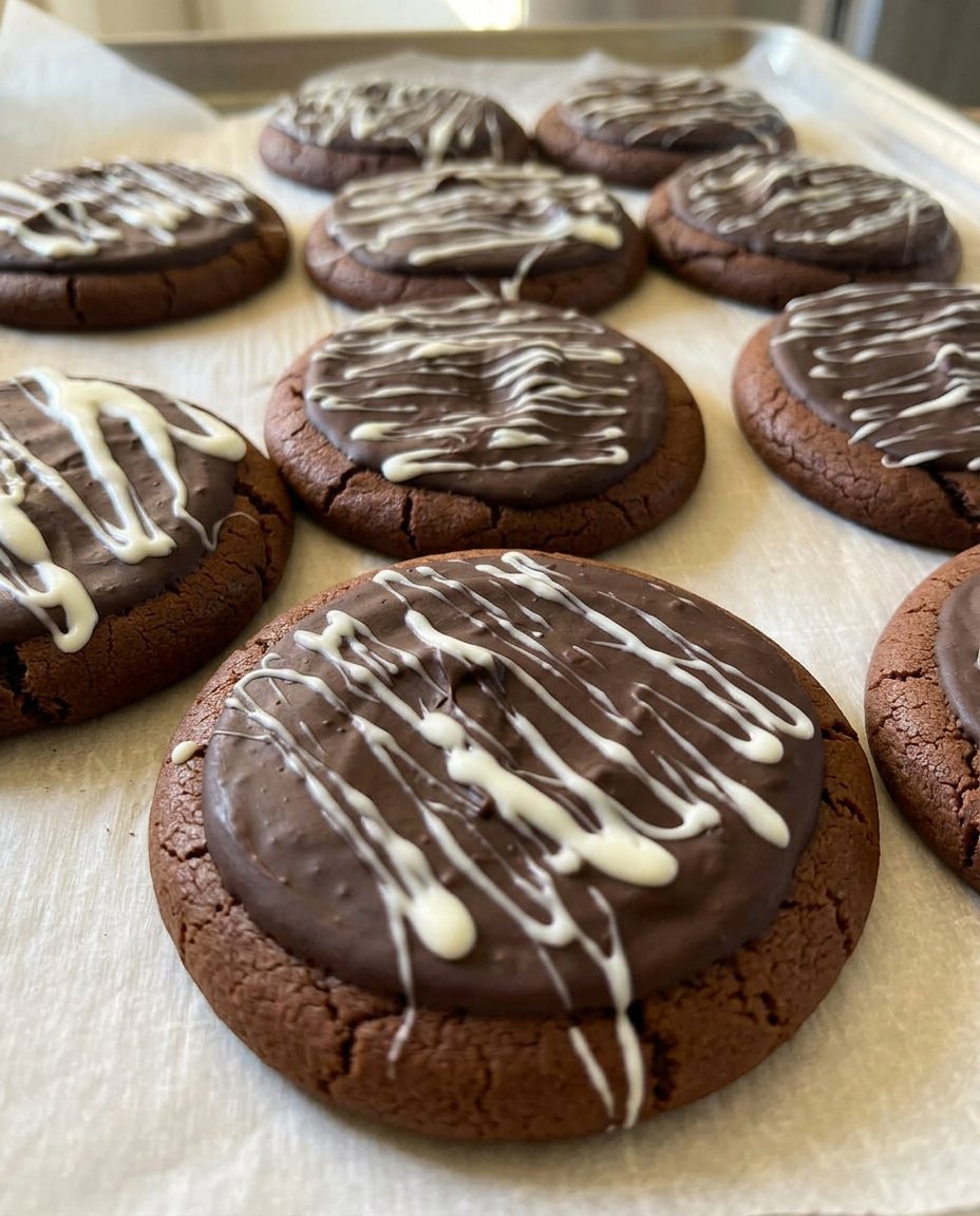 A thick and doughy copycat Crumbl chocolate chip cookie with a craggily top
