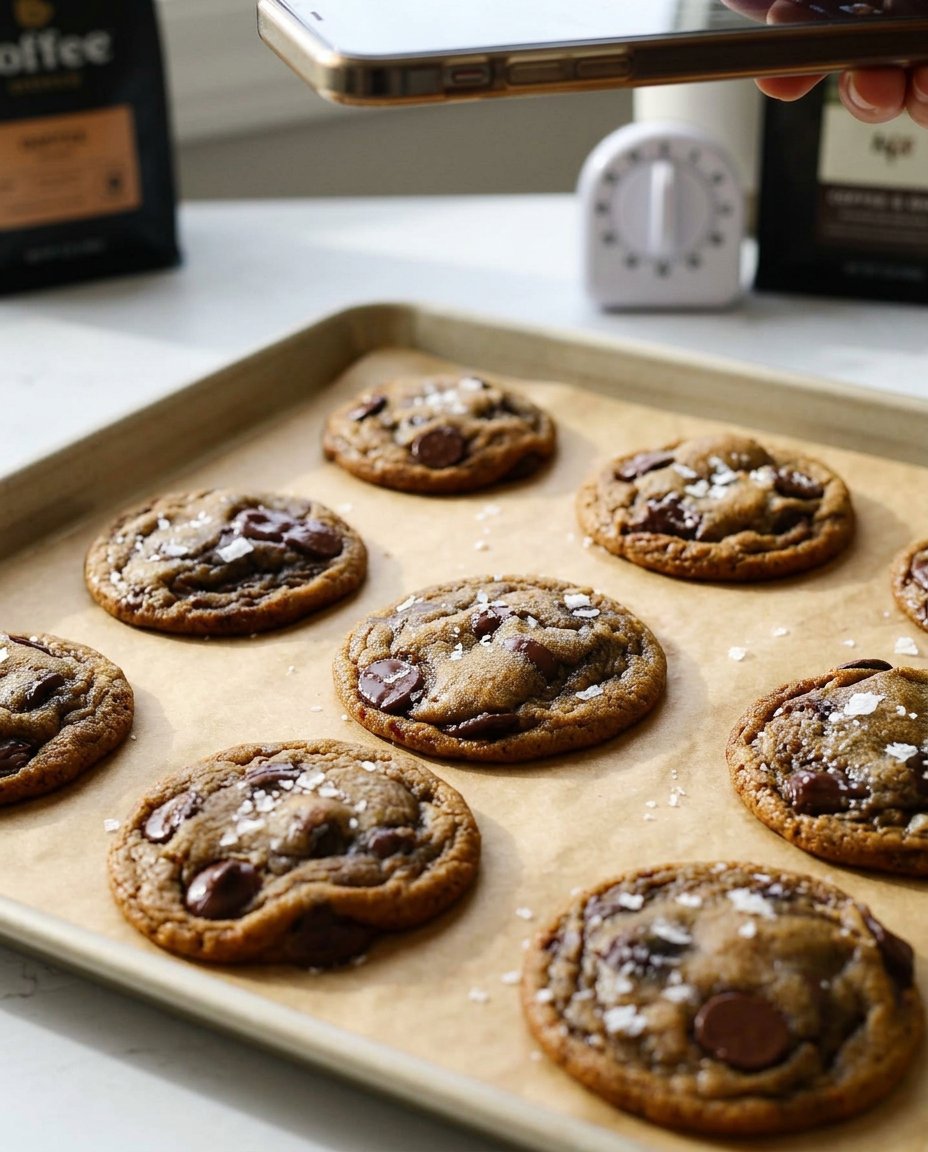 Chilled cookie dough balls ready for the oven