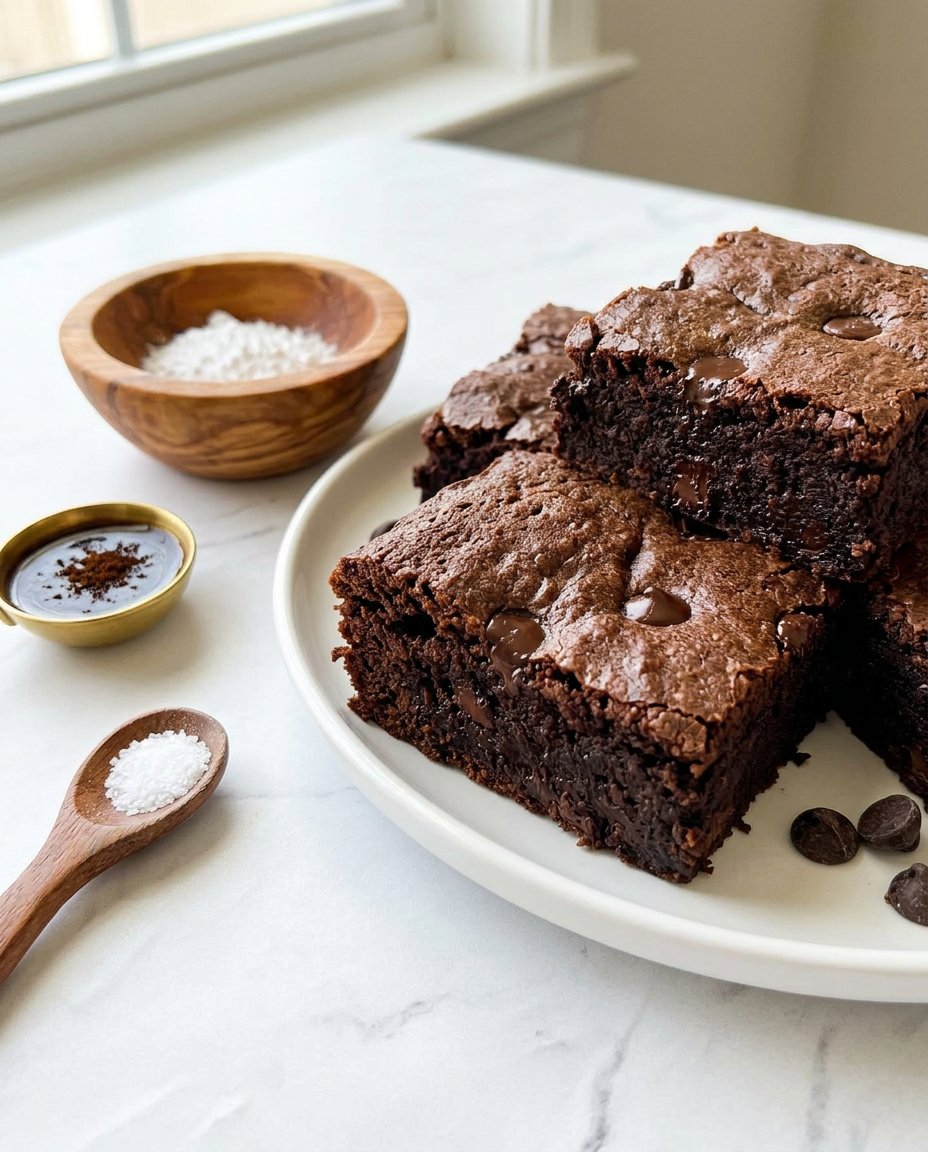 Ingredients for espresso chocolate chip cookies including espresso grounds and brown butter