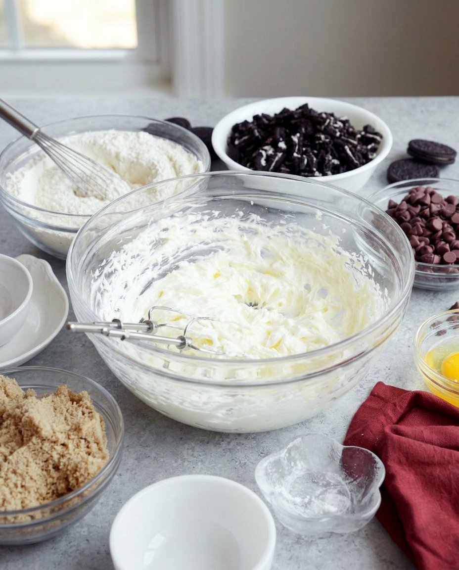 Butter, flour, sugar, and egg yolks arranged on a wooden table