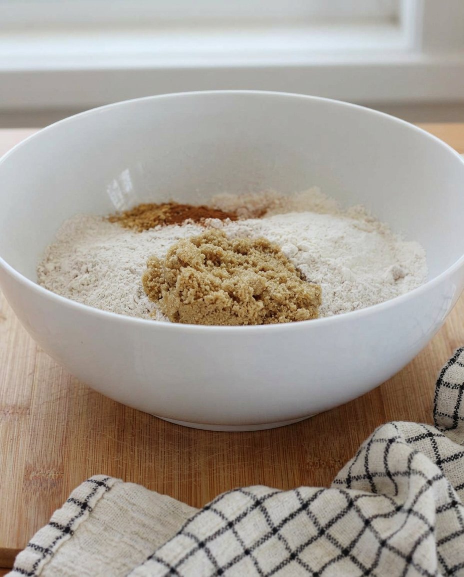 Ingredients for gingerbread cake including molasses, sour cream, and spices