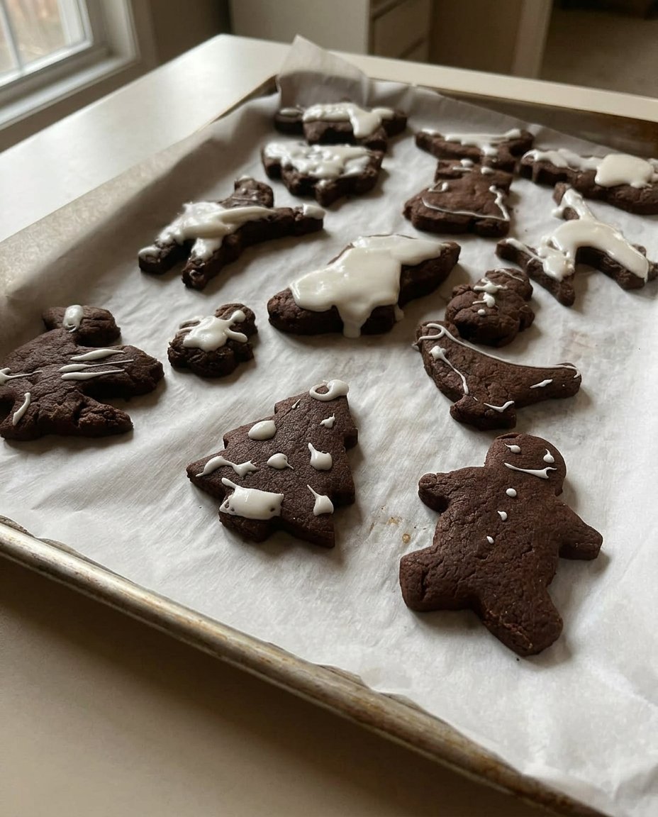Paleo gingerbread cookies served on a plate with a glass of milk