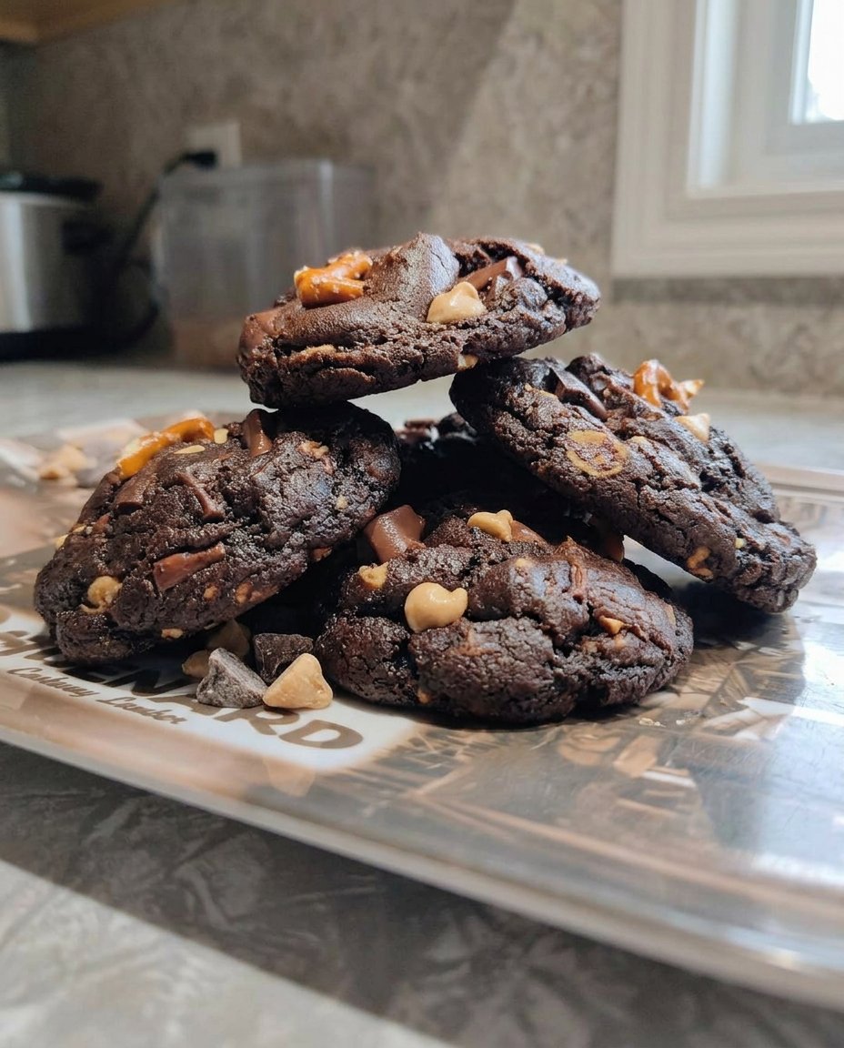 A flat lay of cake mix, eggs, butter, coconut oil, and crushed peppermint.