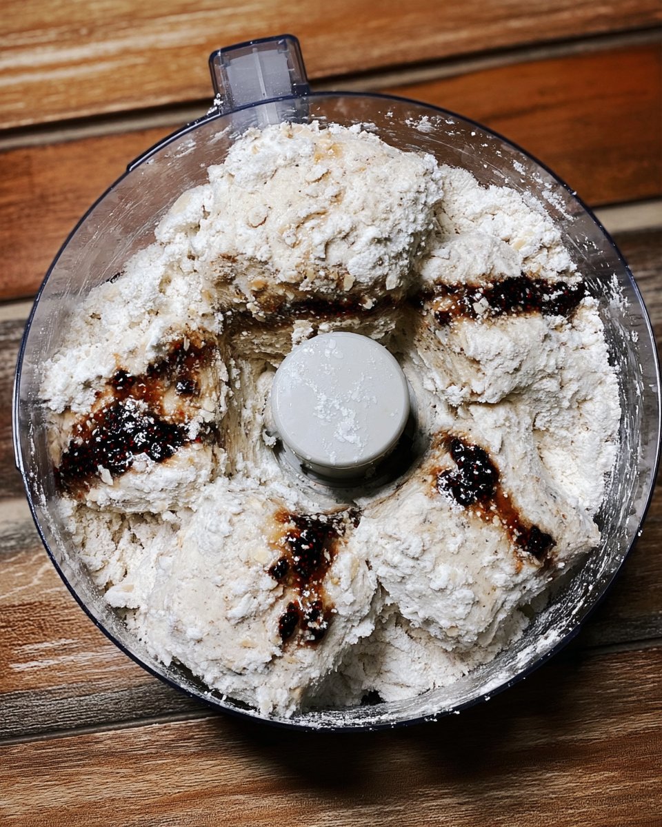 A close-up of melted gouda cheese inside a fig cookie sandwich