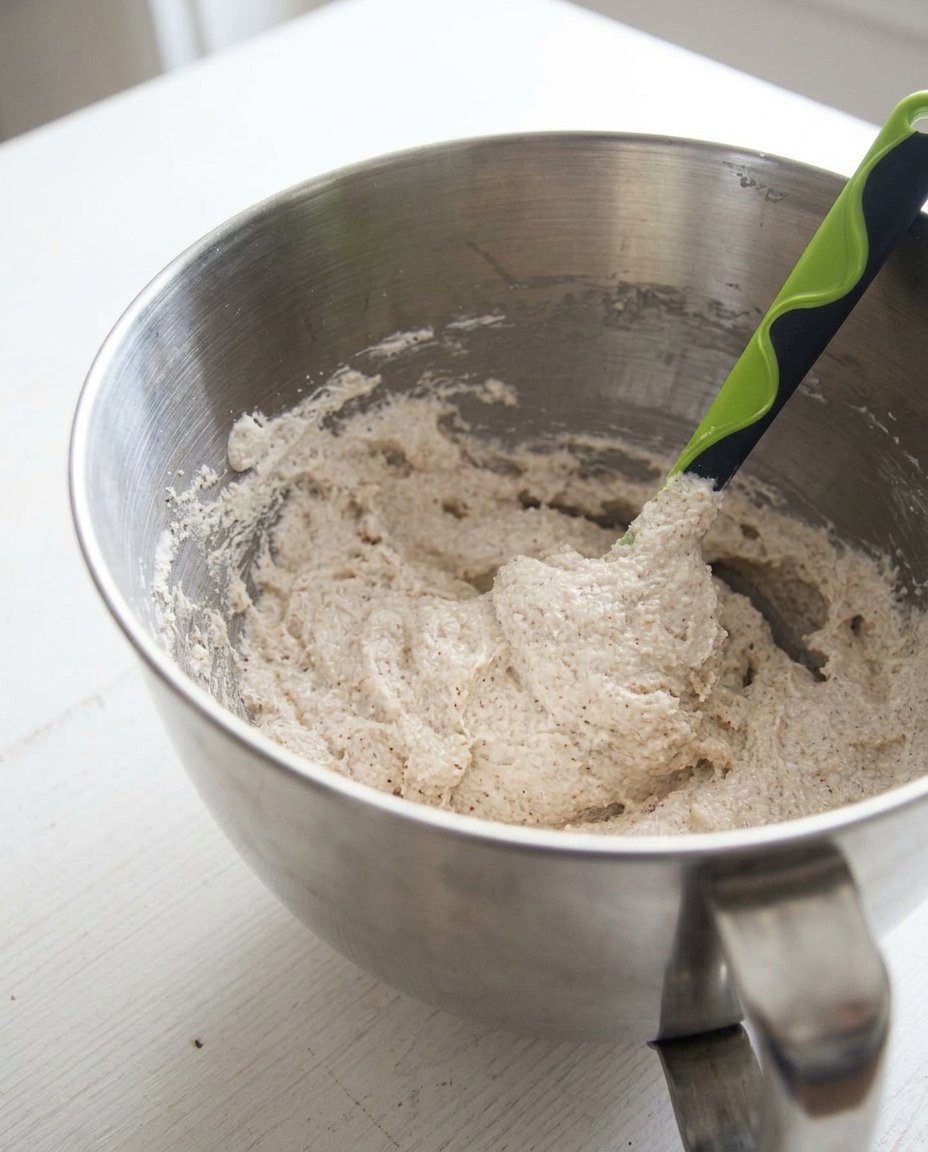 Stiff egg white peaks for almond cookies
