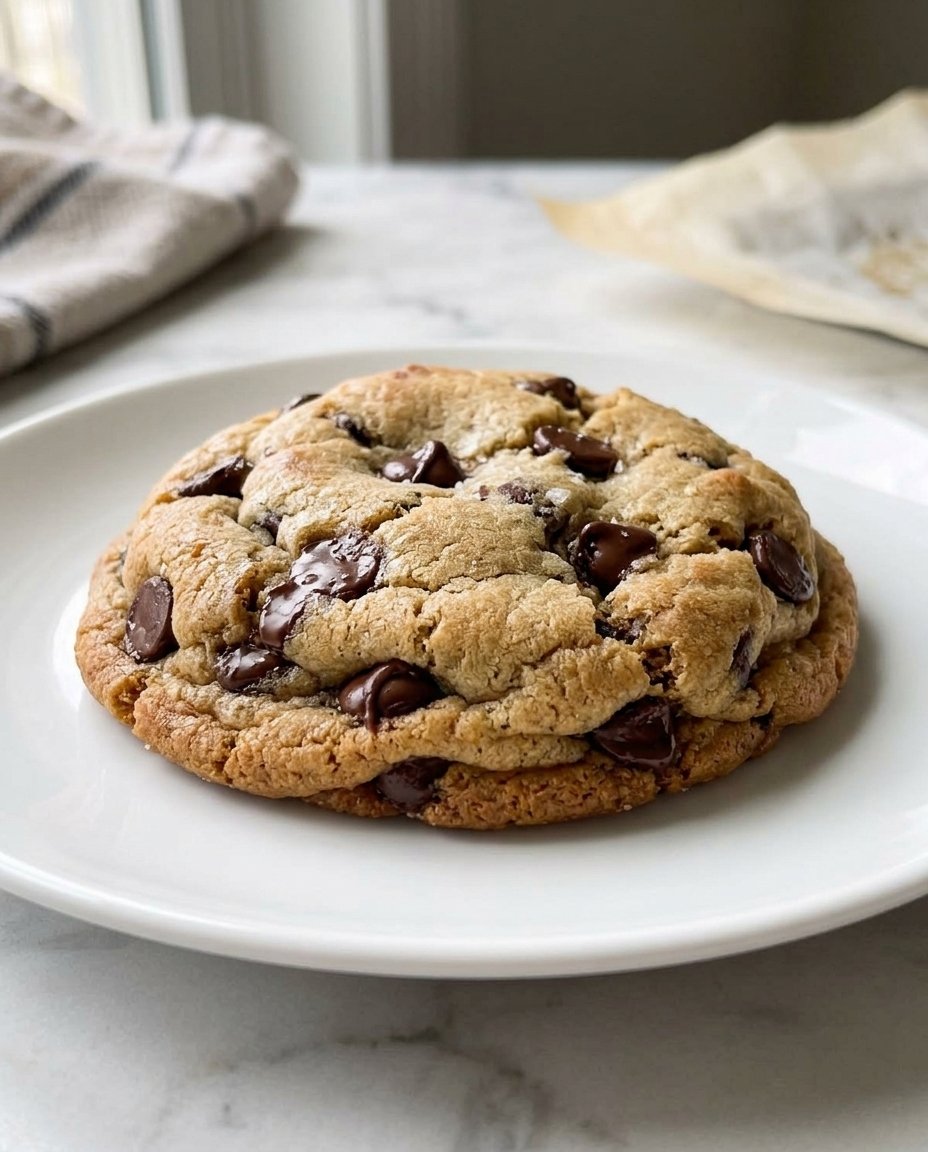 Ingredients for milk chocolate cookies including cake flour and chocolate chunks.