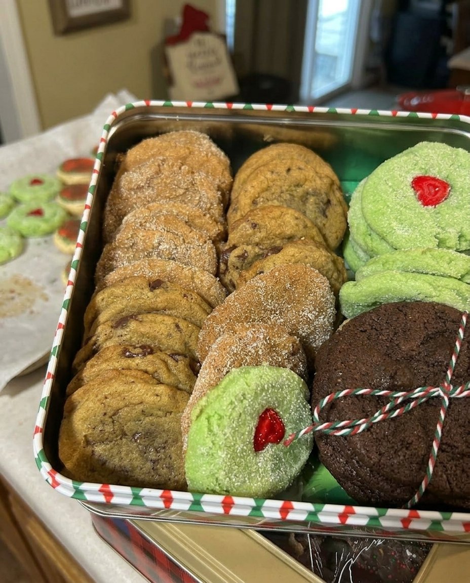 Finished mini cookies in a gift box