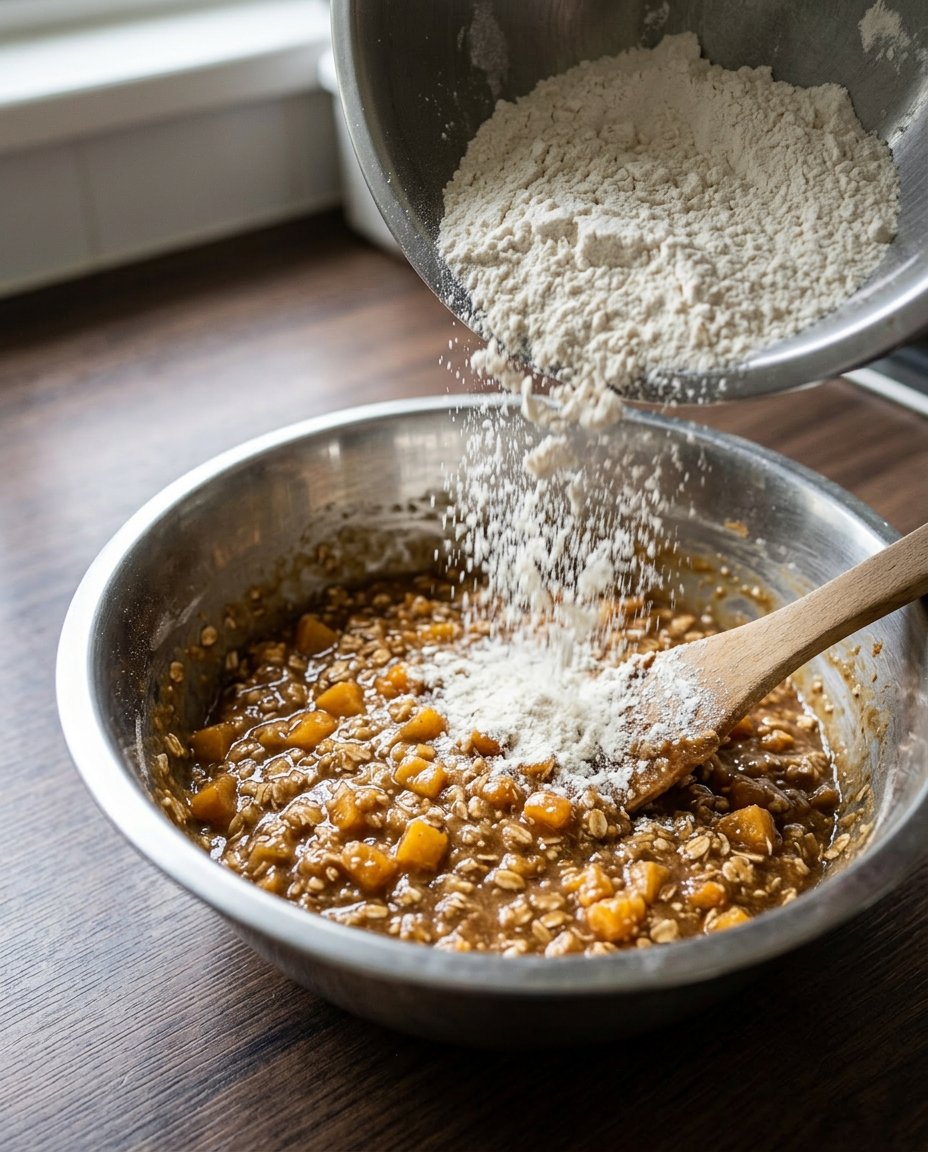 Close up of cookie dough being scooped onto a baking sheet