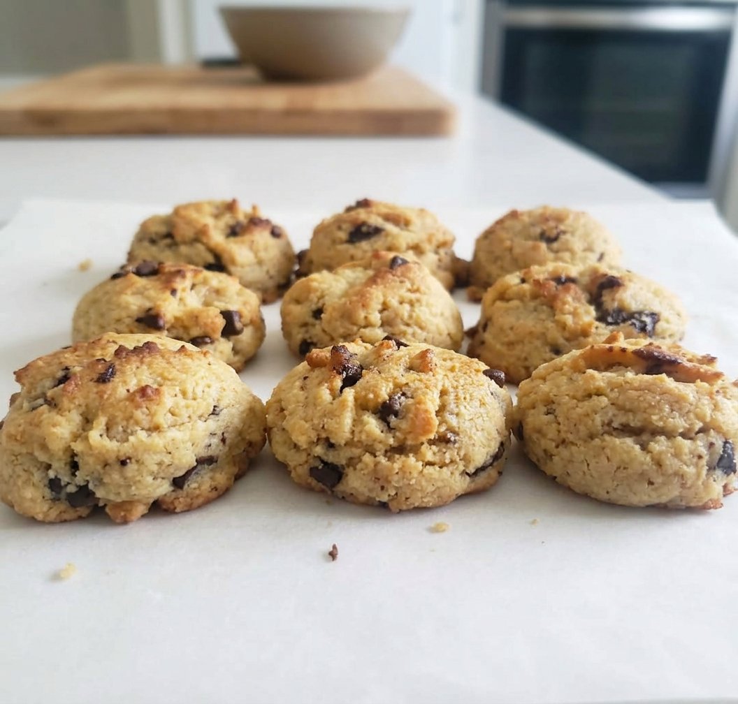 Paleo chocolate chip cookies on a wire rack