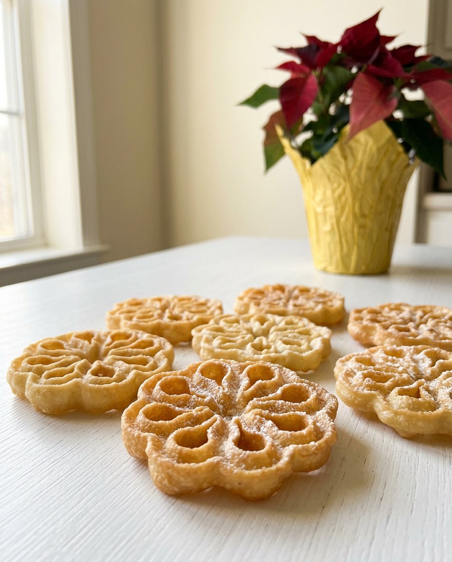 A platter of rosettes served with coffee and berries.
