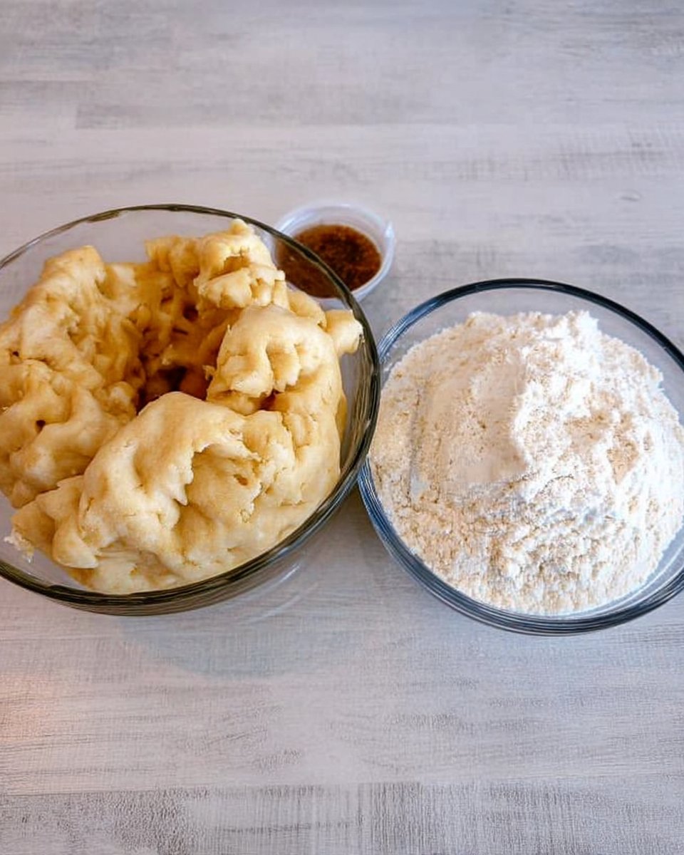 Using a cookie press to create almond spritz cookie shapes