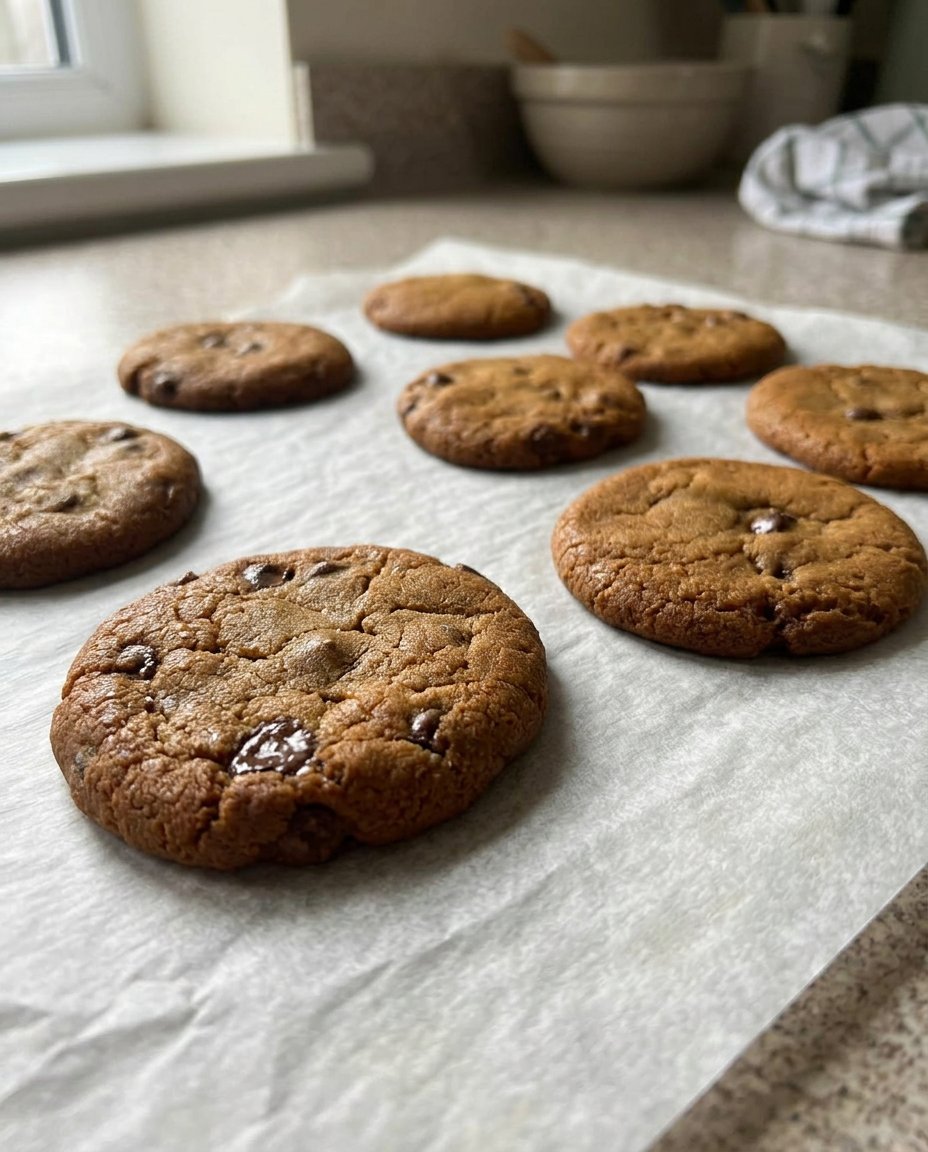 Slices of butter pecan refrigerator cookies on a wooden board