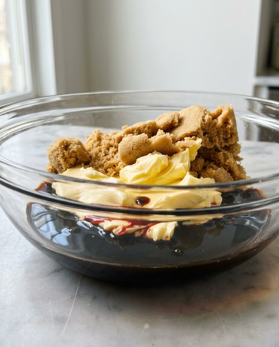 Hands rolling out chilled gingerbread dough with a wooden rolling pin