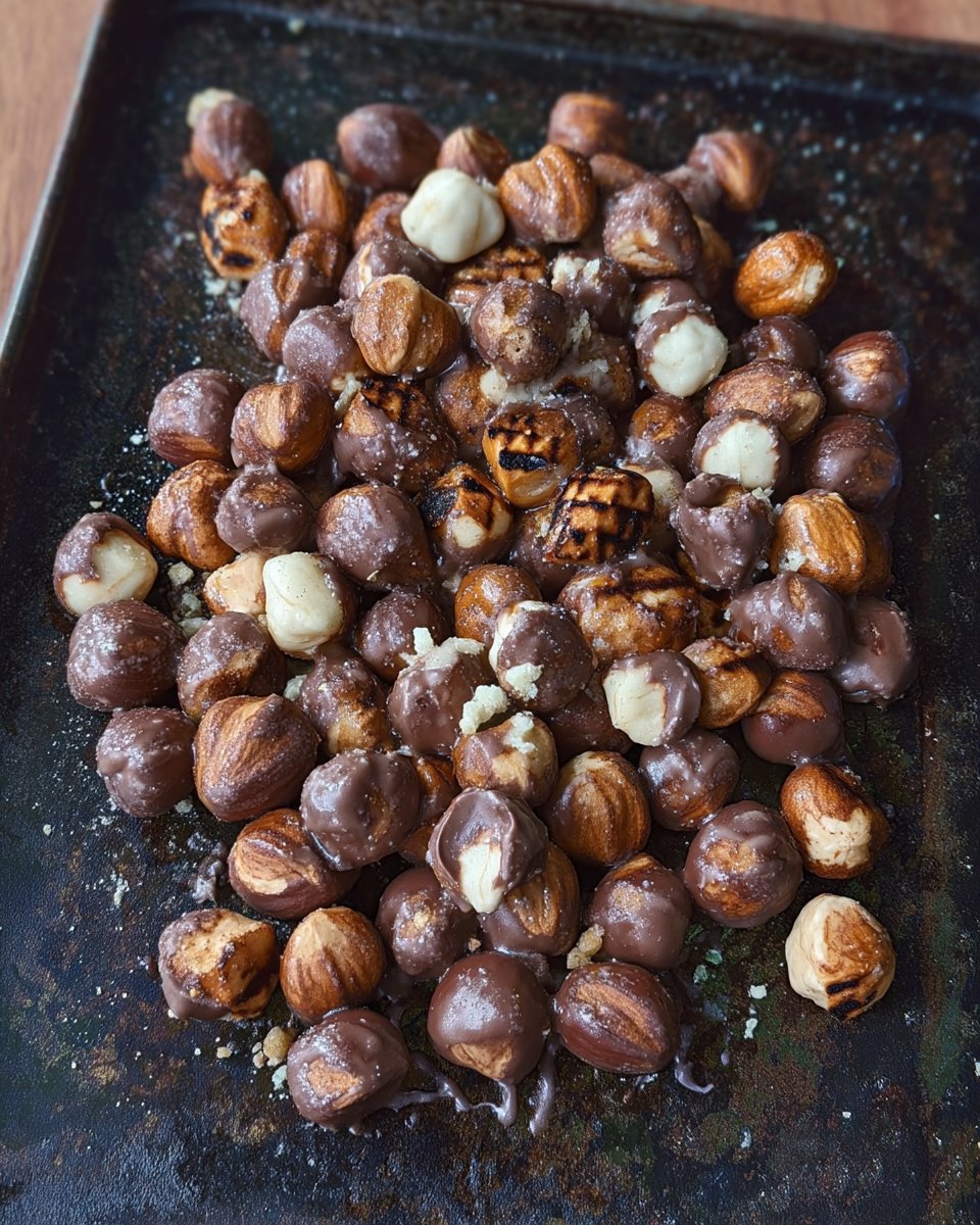 Hand rolling out dark chocolate cookie dough between sheets of parchment paper