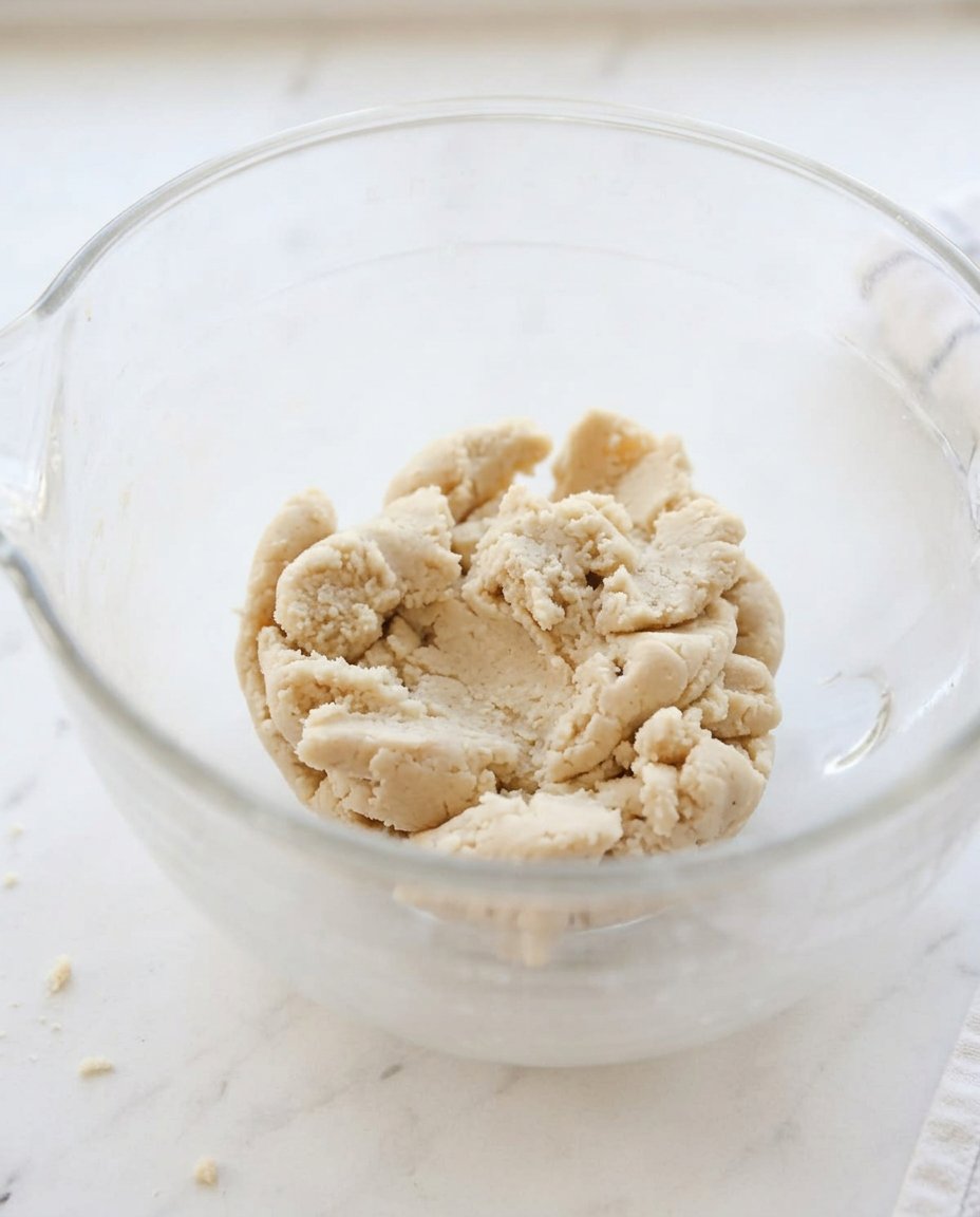 Hand rolling a small ball of cookie dough for thumbprints