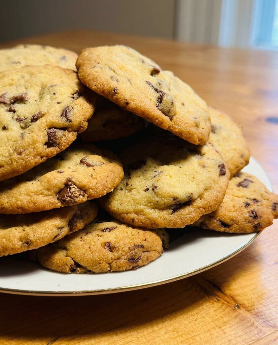 A stack of one bowl cookies served with a glass of milk