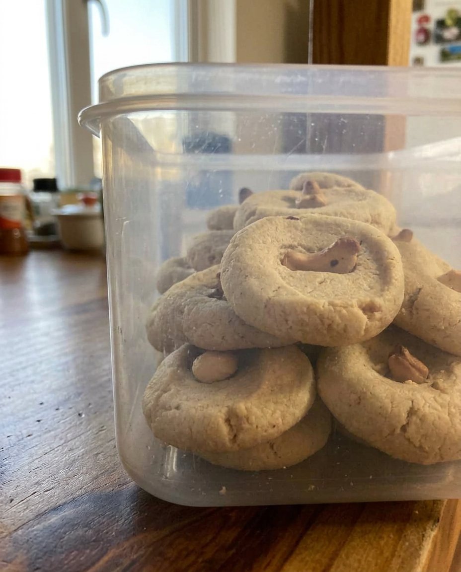 Cashew shortbread served with a cup of tea