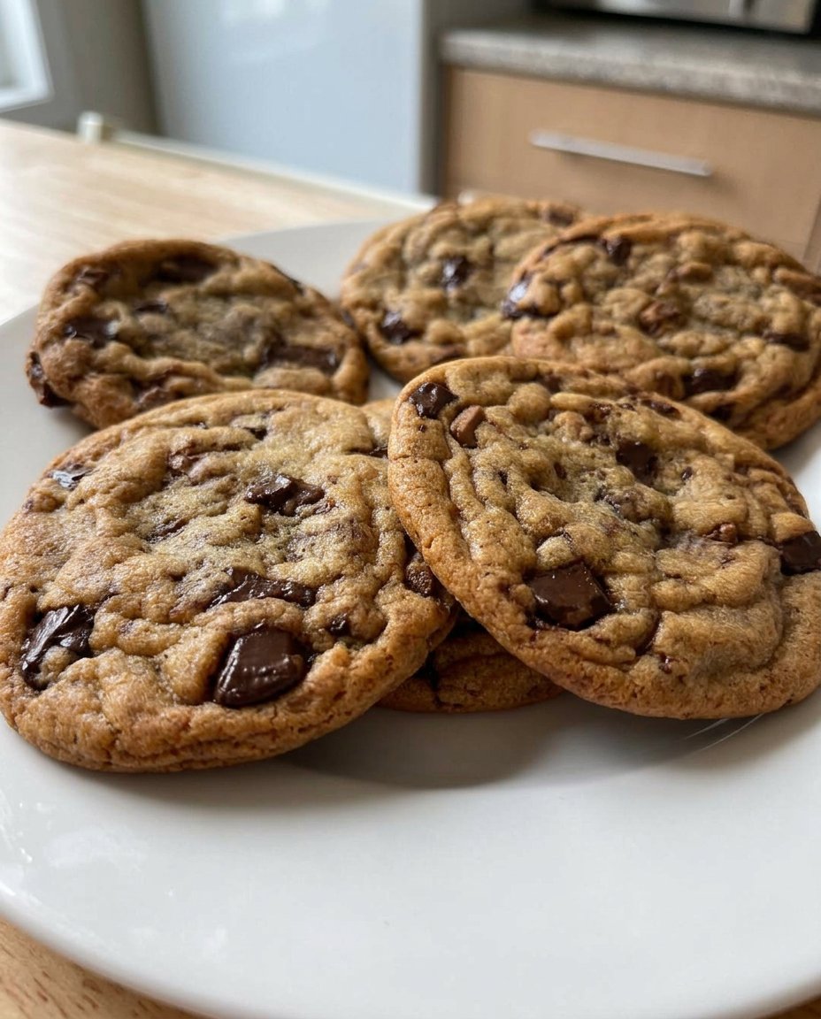 Chocolate chip cookies served on a wire rack with a sprinkle of flaky salt