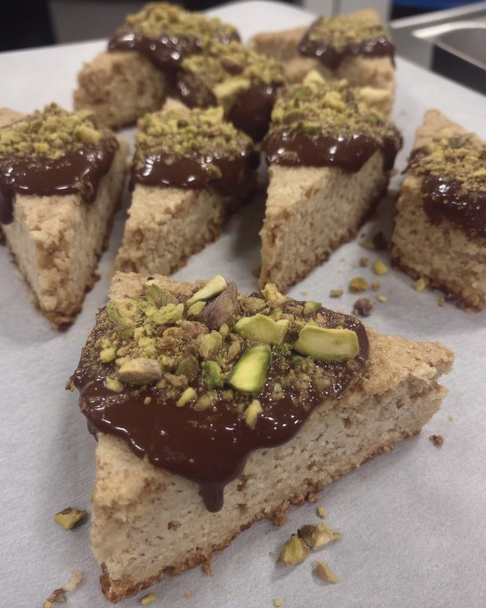Shortbread cookies served with a cup of hot tea