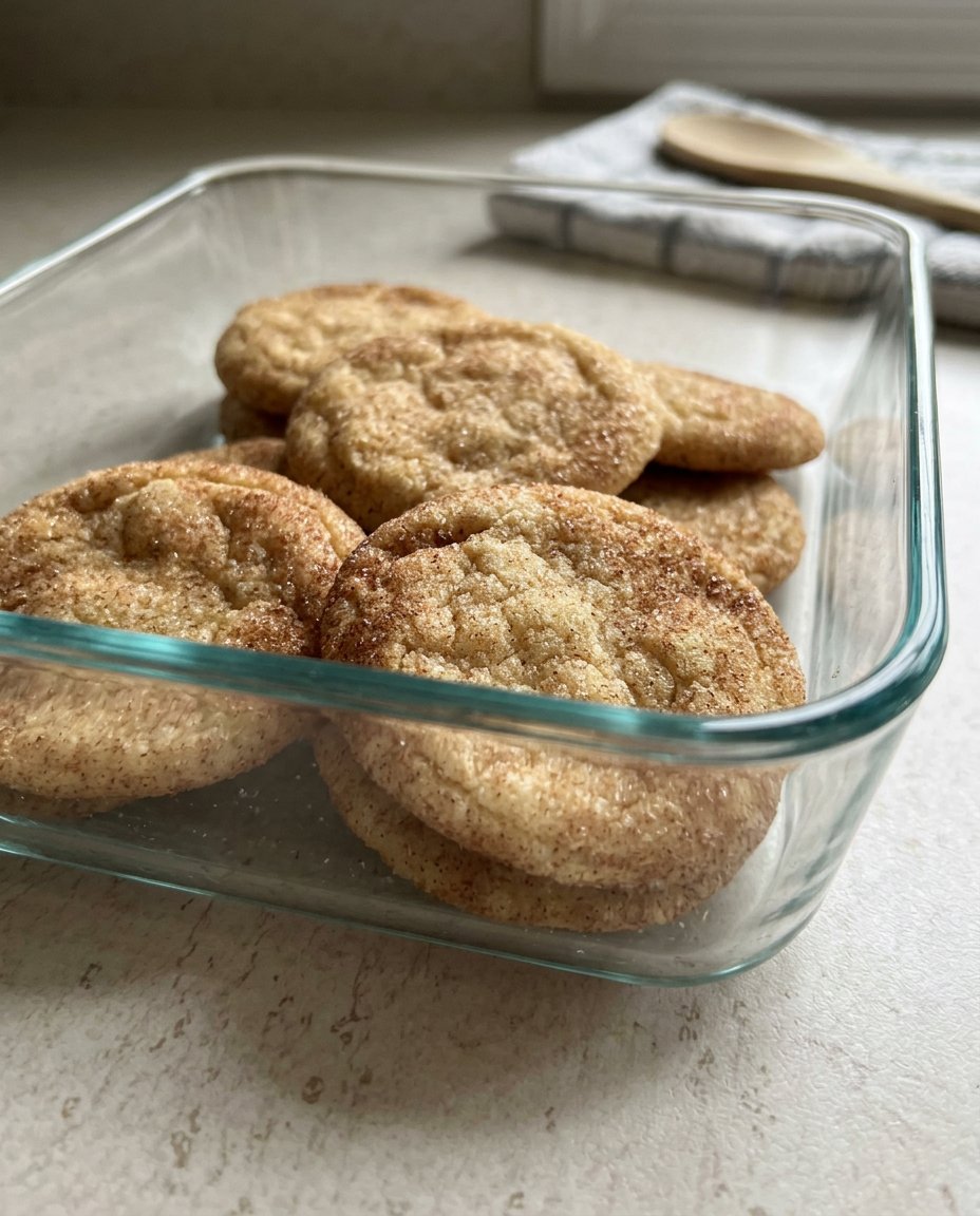 A stack of gluten free snickerdoodles served with a glass of milk