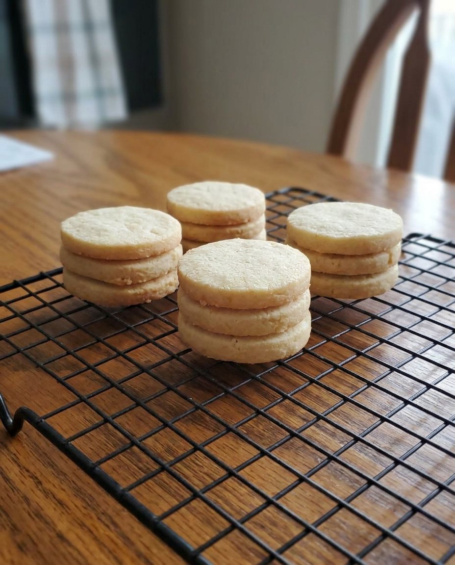 Icebox cookies served on a rustic plate next to a cup of coffee