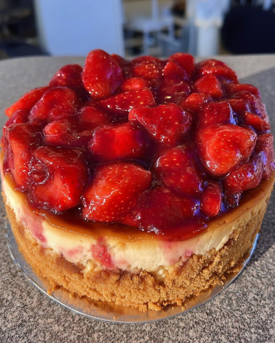 A slice of strawberry cake served on a plate with a cup of tea.