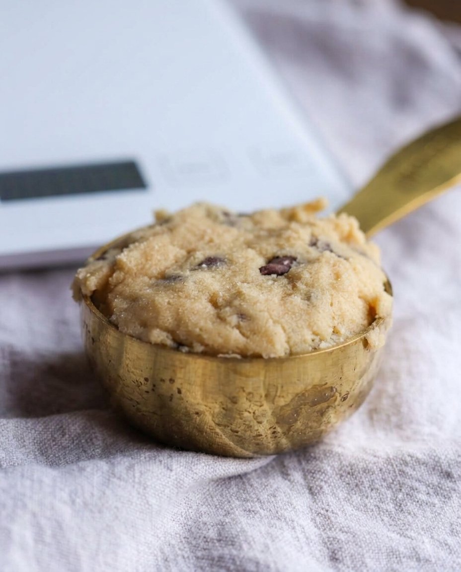 Hands shaping jagged cookie dough for a craggily top finish