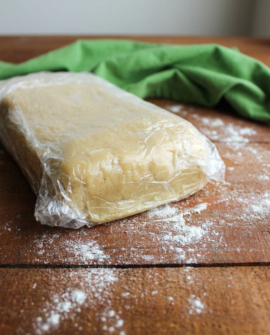 A sharp knife slicing through a chilled log of cookie dough with almonds