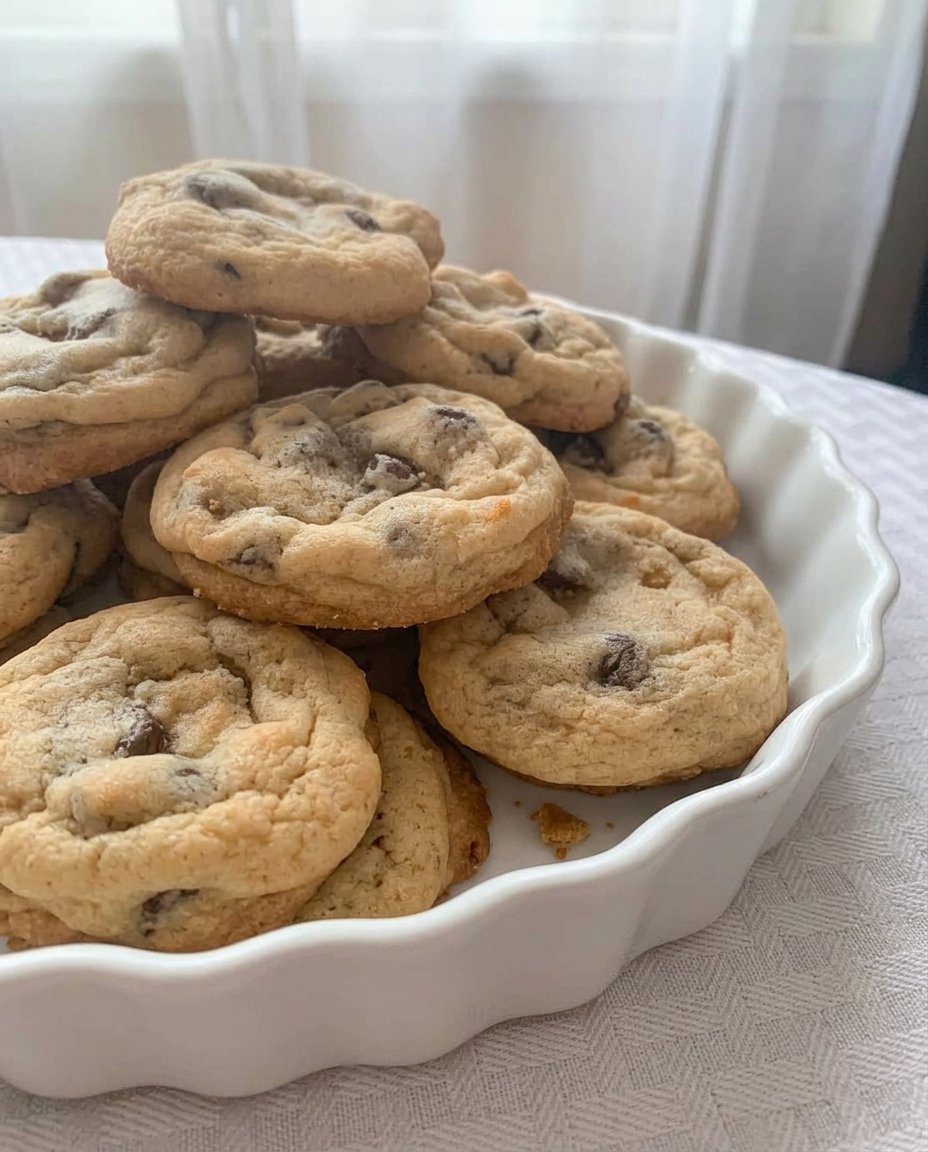 A tray of Soft Batch Cookies with brown butter and melted chocolate chips.