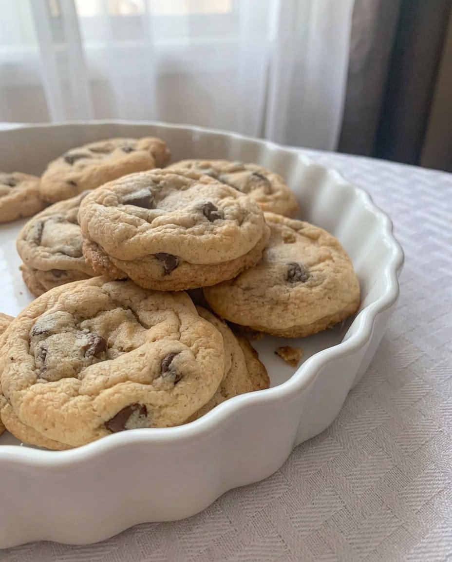 Soft batch cookies sprinkled with flaky sea salt on a cooling rack.